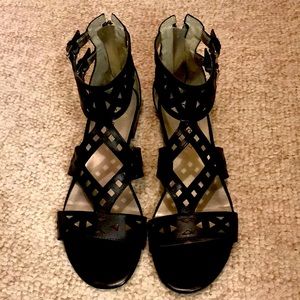 Guess Black Leather Sandals